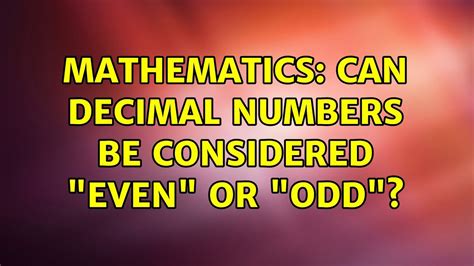 can decimals be even or odd